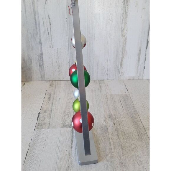 Silver Tree frame ball ornament glitter Xmas Decor figure - Picture 6 of 12